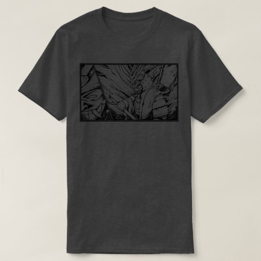 Cool Samurai Warrior Japans Oni Line Art (2) T-shirt (Design voorkant)
