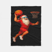Cool Santa Basketball Player Dunking Xmas Christma Fleece Deken (Voorkant)