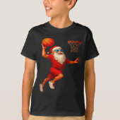 Cool Santa Basketball Player Dunking Xmas Christma T-shirt (Voorkant)