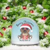 Cool Santa Bear Beary Christmas Custom text name Sneeuwbol (Kerstmis)