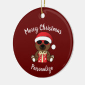 Cool Santa Beer kerstcadeau Rood Personaliseren Keramisch Ornament (Links)