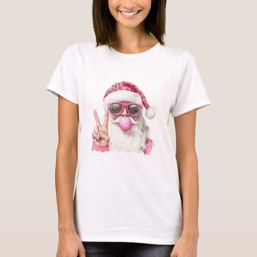 Cool Santa Blowing Bubble Gum T-shirt (Voorkant)
