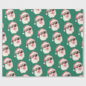 Cool Santa Bubble Gum Sunglasses Christmas Green Cadeaupapier (Vlak)