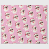 Cool Santa Bubble Gum Sunglasses Christmas Pink Cadeaupapier (Vlak)