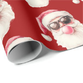 Cool Santa Bubble Gum Sunglasses Christmas Red Cadeaupapier (Rol Hoek)