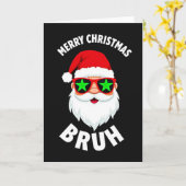 Cool Santa Claus Bruh Meme Funny Christmas Card Kaart (Gele Bloem)
