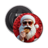 Cool Santa Claus Button Flesopener (Voorkant)