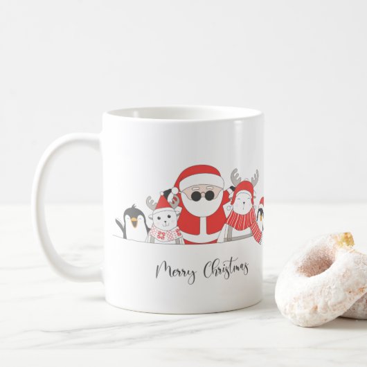 Cool Santa Claus Christmas Koffiemok (Met donut)