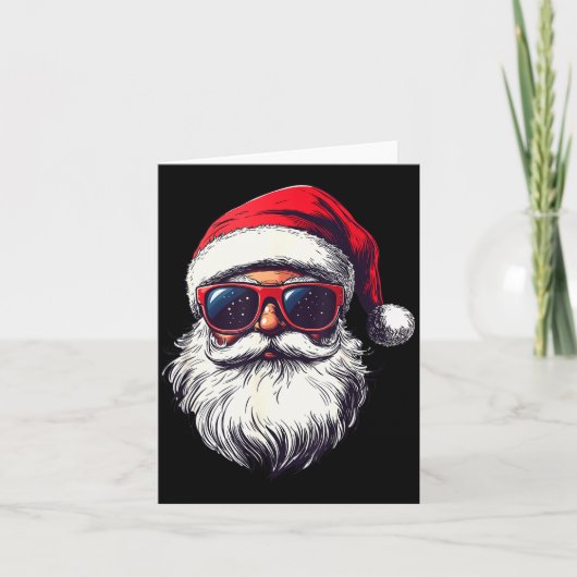 Cool Santa Claus Face Retro Sungles Christmas Men  Kaart (Voorkant)
