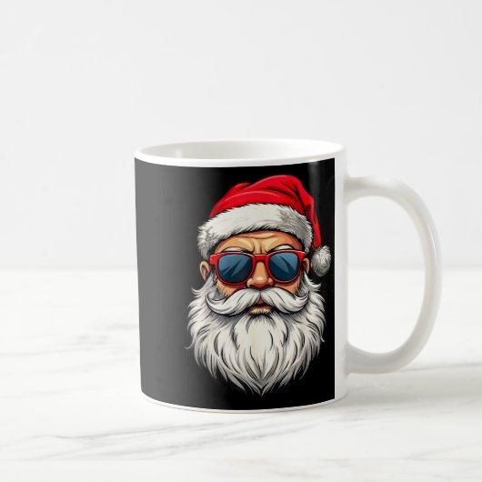 Cool Santa Claus Face Retro Sungles Christmas Men Koffiemok (Rechts)