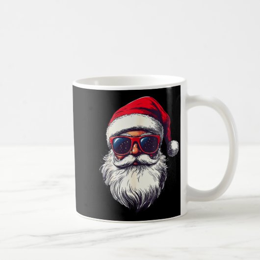 Cool Santa Claus Face Retro Sungles Christmas Men  Koffiemok (Rechts)