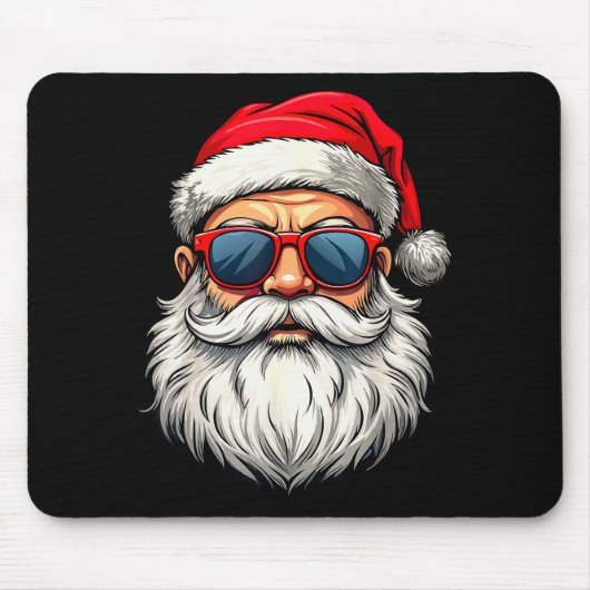 Cool Santa Claus Face Retro Sungles Christmas Men Muismat (Voorkant)