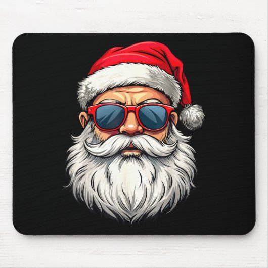 Cool Santa Claus Face Retro Sungles Christmas Men  Muismat (Voorkant)
