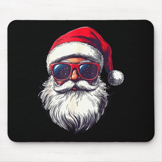 Cool Santa Claus Face Retro Sungles Christmas Men  Muismat (Voorkant)
