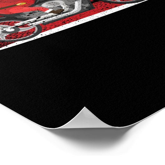 Cool Santa Claus Funny Kerstmis Riding Poster (Hoek)