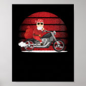 Cool Santa Claus Funny Kerstmis Riding Poster (Voorkant)