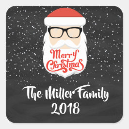 Cool Santa Claus Glazen Cadeau Stickers