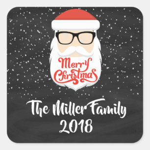 Cool Santa Claus Glazen Cadeau Stickers
