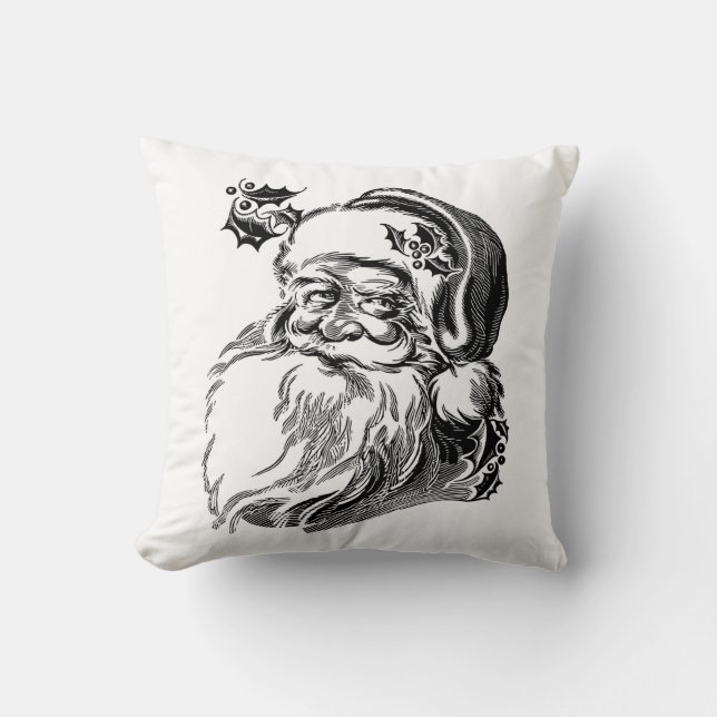 Cool Santa Claus Head Sketch Kussen (Voorkant)