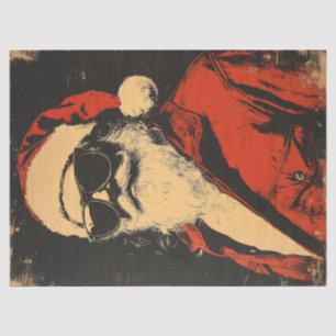Cool Santa Claus in zonnebril Decoupage Tissuepapier