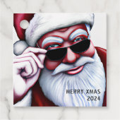 Cool Santa Claus in zonnebrillen van Kerstmis Bedankjes Labels (Voorkant)