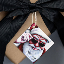 Cool Santa Claus in zonnebrillen van Kerstmis Bedankjes Labels