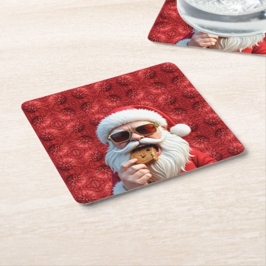 Cool Santa Claus Kartonnen Onderzetters (Schuin)