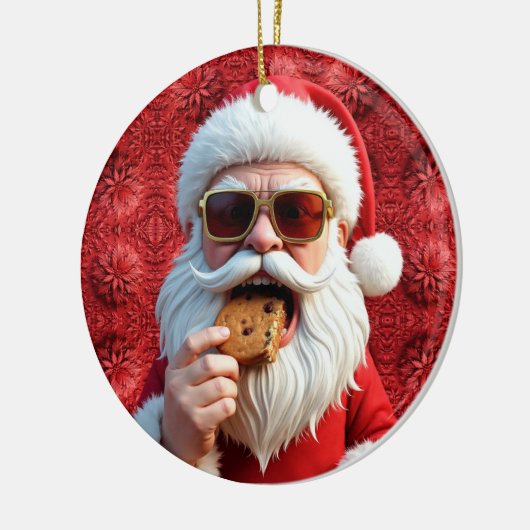 Cool Santa Claus Keramisch Ornament (Links)