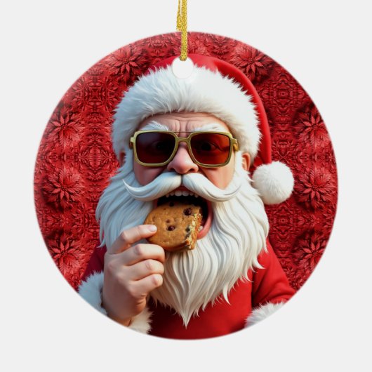 Cool Santa Claus Keramisch Ornament (Achterkant)