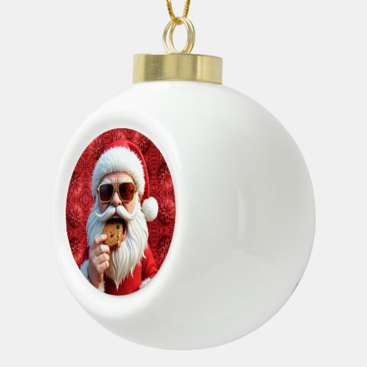 Cool Santa Claus Keramische Bal Ornament (Rechts)