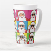 Cool Santa Claus Pop Art with Sunglasse Latte Mok (Rechterhoek)