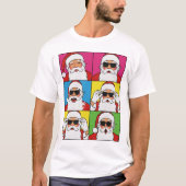 Cool Santa Claus Pop Art with Sunglasses - Retro C T-shirt (Voorkant)