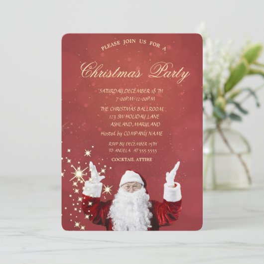 Cool Santa Claus Red Kerstmis Kaart (Staand voorkant)