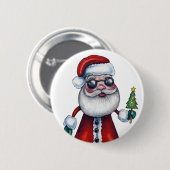 Cool Santa Claus Ronde Button 5,7 Cm (Voorkant /achterkant)