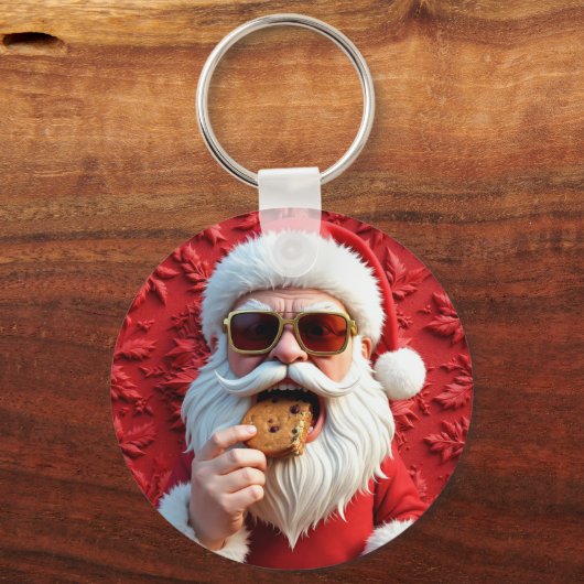 Cool Santa Claus Sleutelhanger (Achterkant)