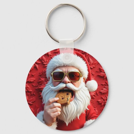 Cool Santa Claus Sleutelhanger (Achterkant)