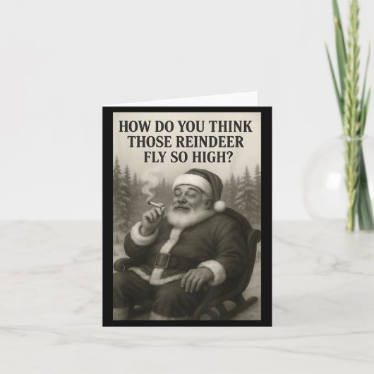 Cool Santa Claus Smoking Weed Christmas Quote  Kaart (Voorkant)
