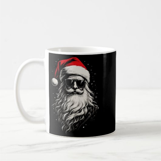 Cool Santa Clause Kerst Grappige Kerstman Zonnestr Koffiemok (Links)