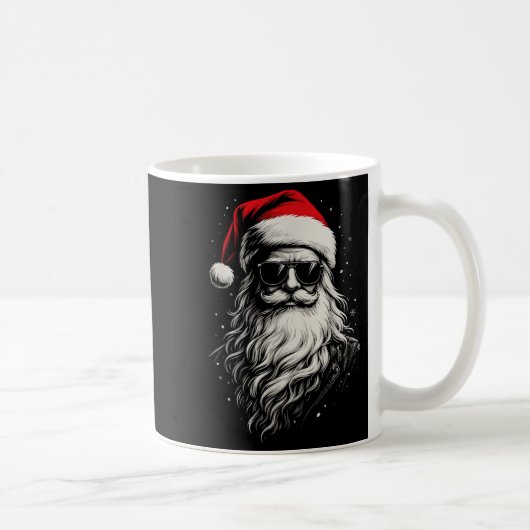 Cool Santa Clause Kerst Grappige Kerstman Zonnestr Koffiemok (Rechts)