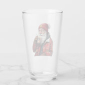 Cool Santa Drink Iced Coffee Christmas Art Glas (Achterkant)