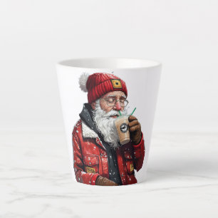 Cool Santa Drink Iced Coffee Christmas Art Latte Mok