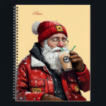 Cool Santa Drink Iced Coffee Christmas Art Notitieboek<br><div class="desc">Cool Santa Drink Iced Coffee Christmas Art</div>