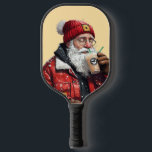Cool Santa Drink Iced Coffee Christmas Art Pickleball Paddle<br><div class="desc">Cool Santa Drink Iced Coffee Christmas Art</div>