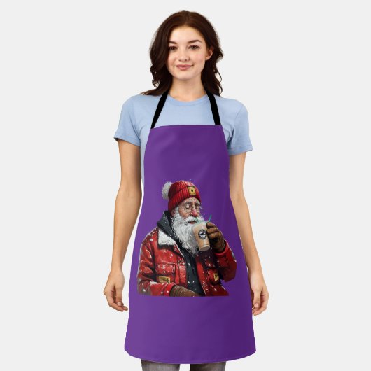 Cool Santa Drink Iced Coffee Christmas Art Schort (Gedragen)