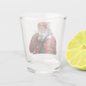 Cool Santa Drink Iced Coffee Christmas Art Shot Glas (Achterkant)