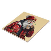 Cool Santa Drink Iced Coffee Christmas Art Tegeltje (Zijkant)