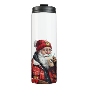 Cool Santa Drink Iced Coffee Christmas Art Thermosbeker