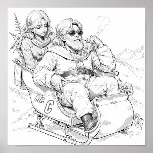 Cool Santa en Elf Poster (Voorkant)