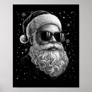 Cool Santa Face Baard & versterker; Gles Christmas Poster