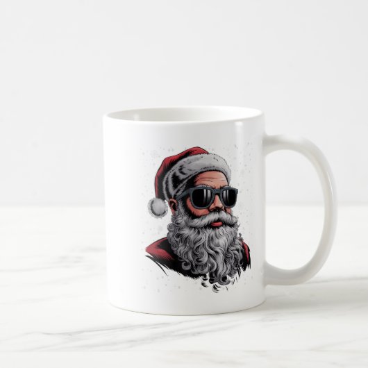 Cool Santa Face Beard & Gles Christmas Funny M Koffiemok (Rechts)